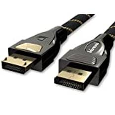 bivani 8K Premium 3 meter displayport DP 1,4 kabel – 32,4 Gbps – 8 K@60HZ /4K@120HZ – 7680 x 4320 60 Hz/3840 x 2160 120 Hz/1 200 Hz – HBR3DSC 1.2, HDR10, HDCP 2.2, Elite Series – 3M