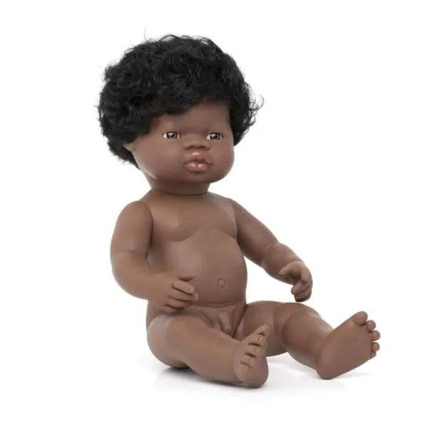 Miniland - Babydukke - 38 cm - Afrikansk - Dreng