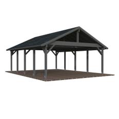 Palmako dobbelt carport Robert mørkegrå 40,6 m²