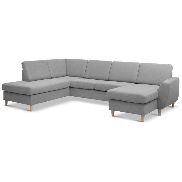 Wendy u-sofa - Højrevendt - Lys grå