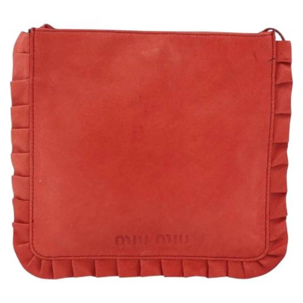 Miu Miu Pre-owned Pre-owned Læder Skuldertaske - Vintage - Dame - Rød - ONE SIZE - Uld