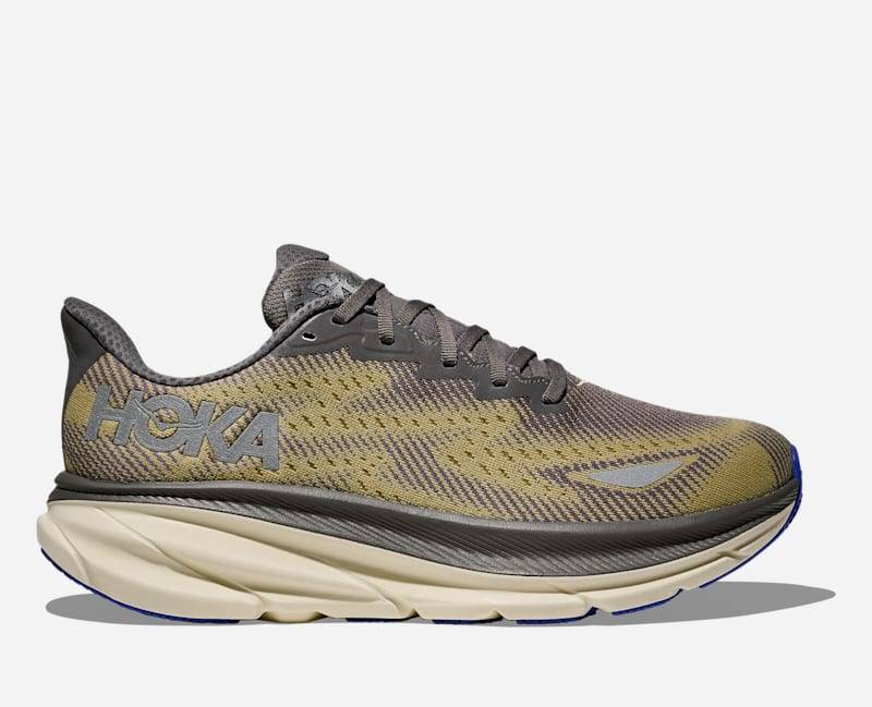 HOKA Clifton 9 GORE-TEX Schuhe für Herren in Gravel/Eggshell Größe 42 2/3 | Straße