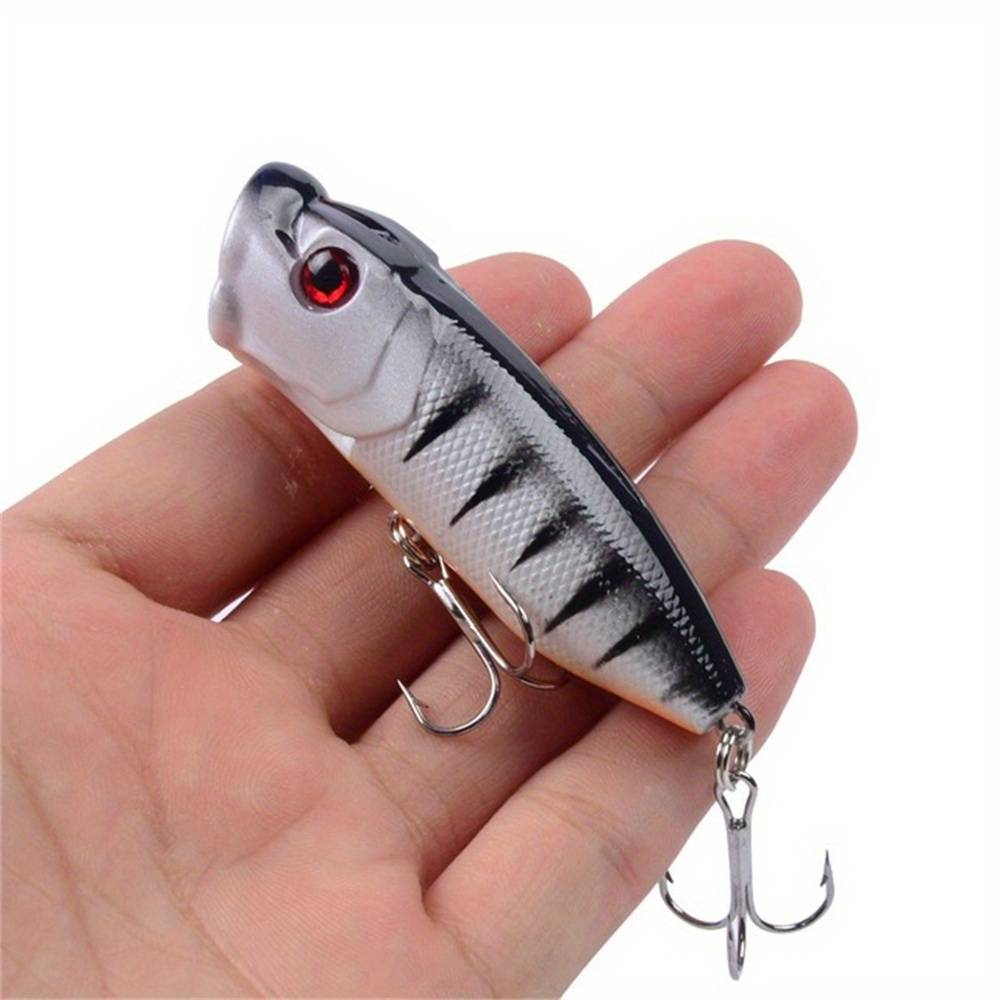 1pcs Premium Topwater Popper Fishing Lures - Hard Bait With 6# Hooks For Freshwater And Saltwater Fishing - Artificial Plastic Tackle For Catching