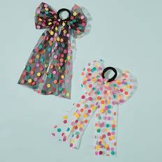 2 st Småbarn flickor Polka Dot Print Scarf Hår Tie - Multifärgad