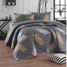 Överkastset i dubbelstorlek – 1 överkast (200x220 cm) och 2 örngott (50x70 cm) | Ultramjukt, mycket absorberande och bekvämt lyxigt sängkläder - Guld (200*200)