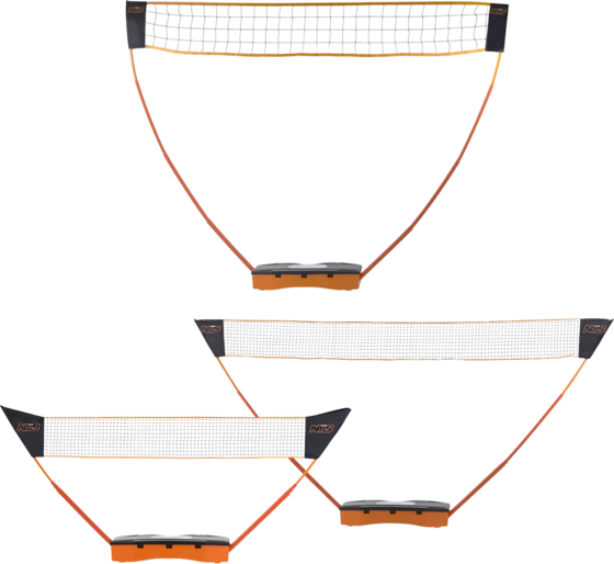 Northix 3-in-1 Badminton, Tennis, Volleyball Net With Case Badminton Orange - 100 cm