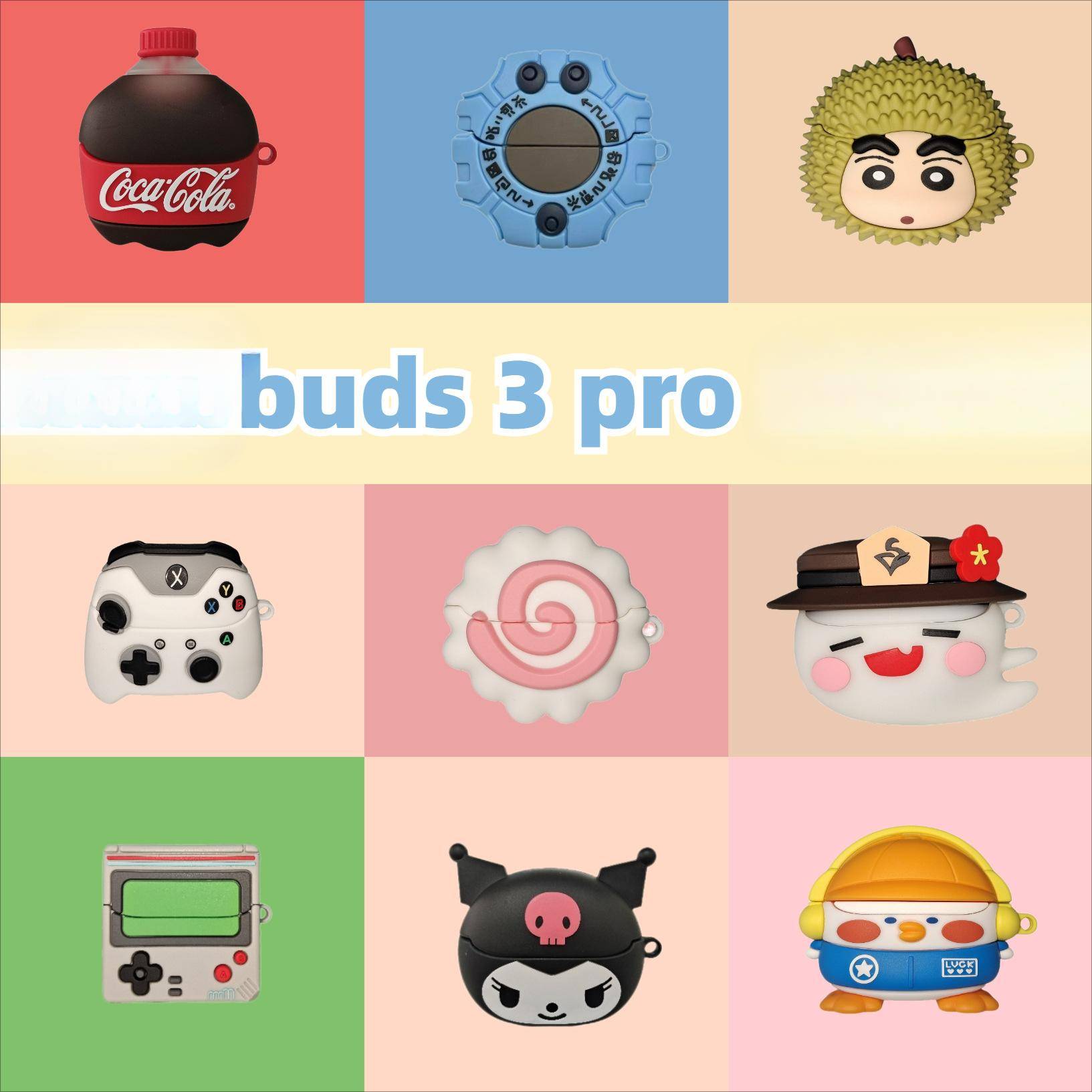 Hörlursfodral till Samsung Galaxy Buds 3 & Buds 3 Pro (2024),Populärt Söt rolig kreativ design silikon öronproppar fodral med krok