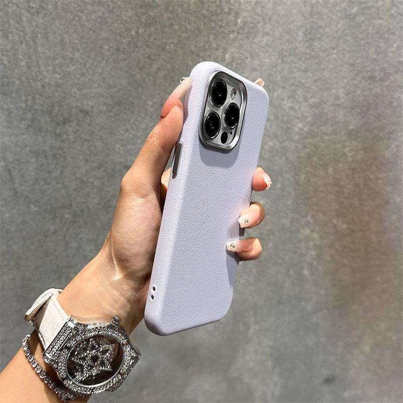 Simple Solid Color, Suitable for Apple 16PRO Phone Case, IPhone 15 Metal Leather Texture, 14 Large Holes, Couple Anti-drop, 13 Soft Honor 100 Pro