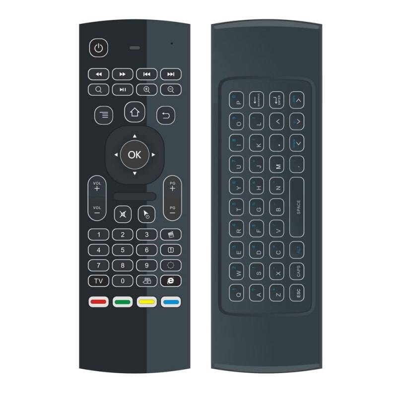Mx3 bakgrundsbelyst luftmus smart fjärrkontroll 2.4g rf trådlöst tangentbord för tv box android x96 mini km9 a95x h96 max