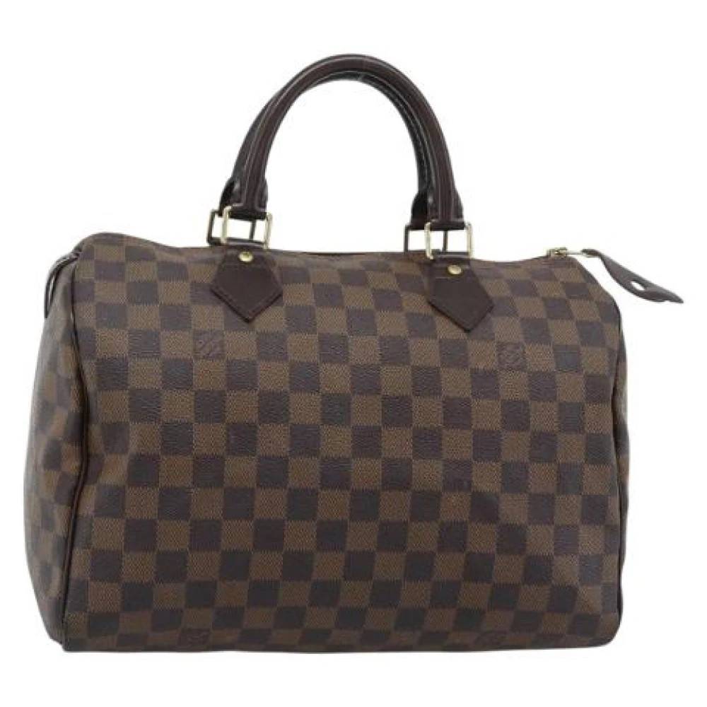 Louis Vuitton Vintage Pre-owned Damier Ebene Canvas Håndtaske - Vintage - Dame - Brun - ONE SIZE - Læder