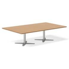 Konferencebord DNA rektangulært 2600x1200mm bøg, hvid understel