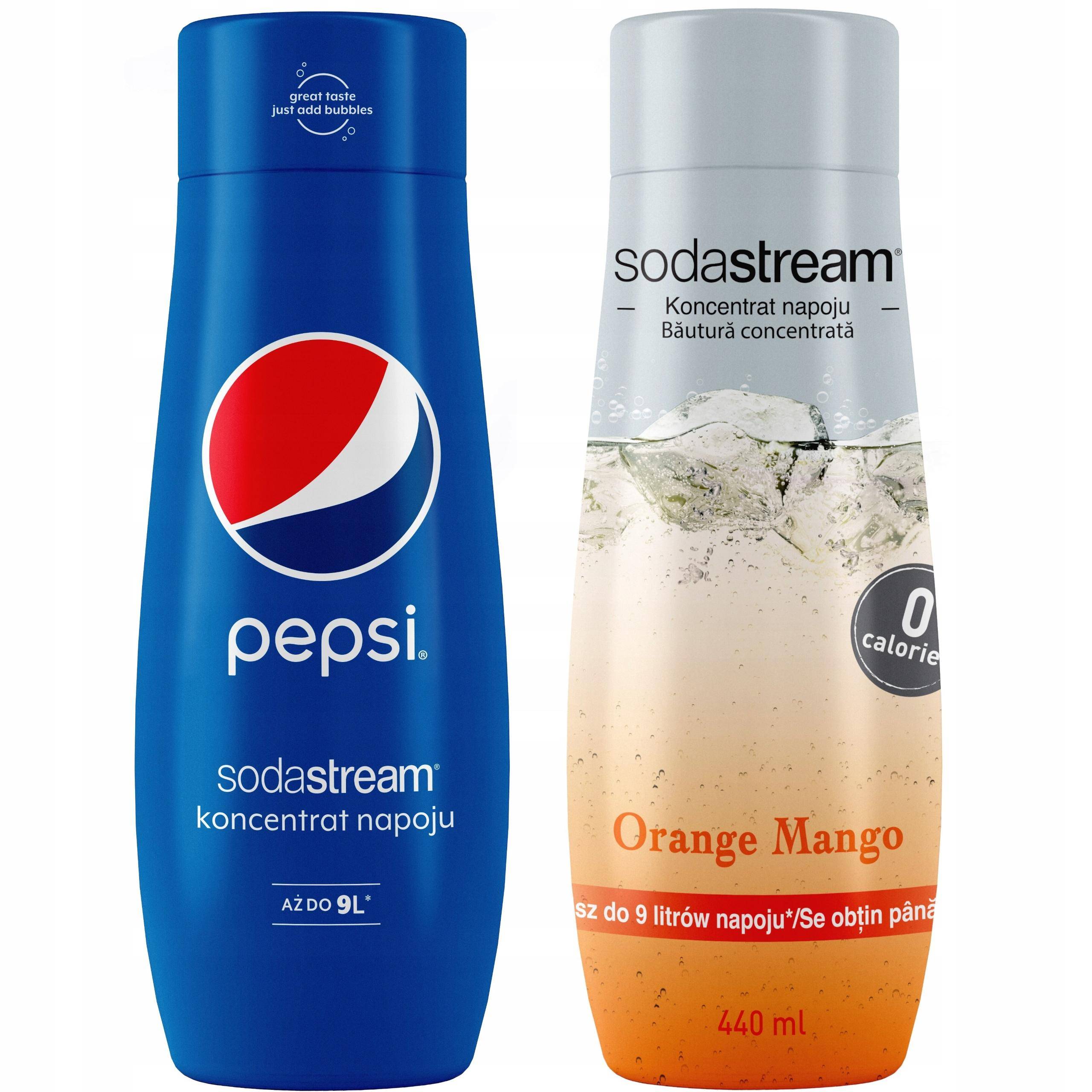 Set of 2 SodaStream Pepsi+Orange-Mango concentrates