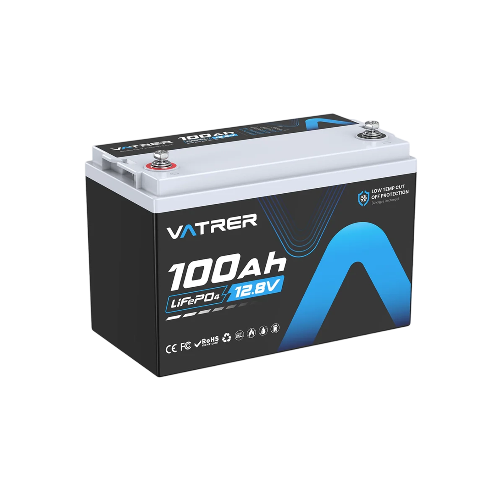 Vatrer 12V 100Ah Low Temp Deep Cycle Group 31 Lithium Battery - 10 PACK