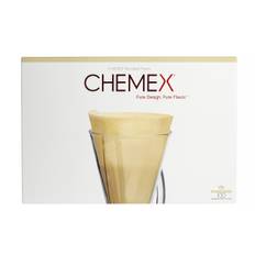 Chemex papir filtre- 3 kopper, brune- 100 stk.