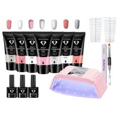 Polygel Nail Kit med UV-lampe Nail Gel Color Set - multicolor