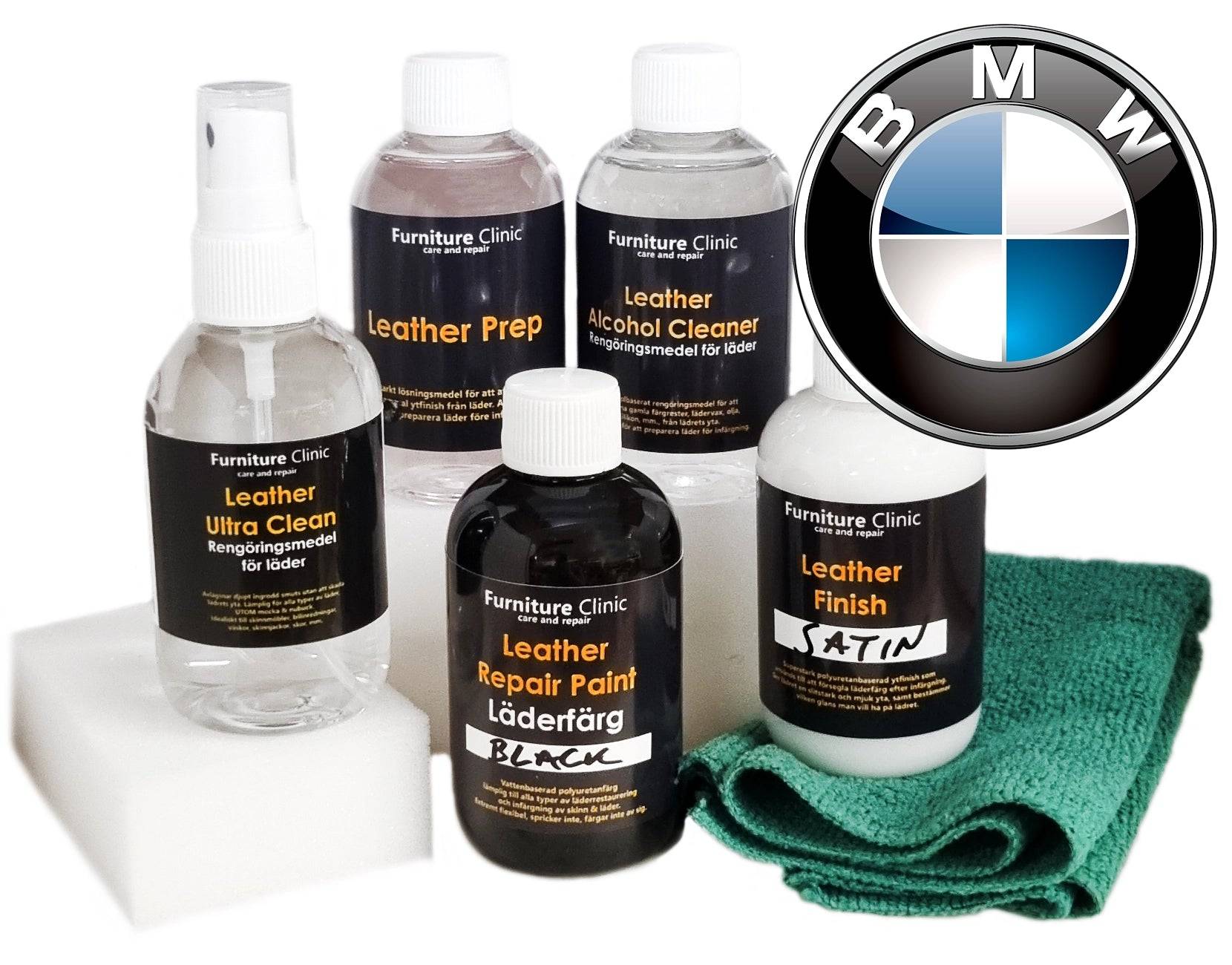 Läderfärg till BMW:s bilklädslar | Litet Kit för Läderinfärgning | Furniture Clinic - BMW Light Yellow
