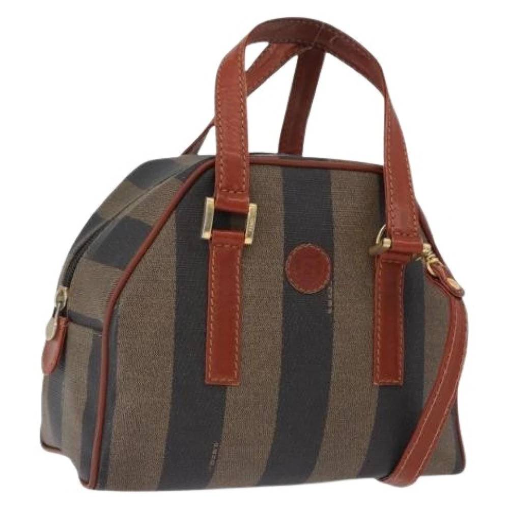 Fendi Vintage - Pre-owned Pequin Canvas Hand Bag Vintage - Dam - ONE Size - Läder