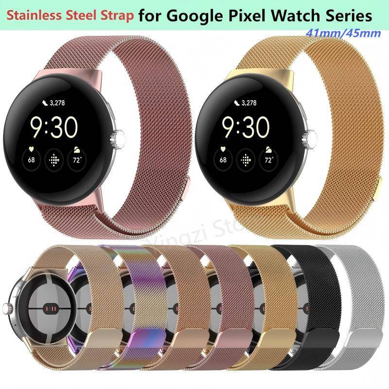 Stainless Steel Strap for Google Pixel Watch5 4 3 41/45mm Smart Watch Milanese Wirst Loop Magnetic Bracelet Watch 2 1 Wristband