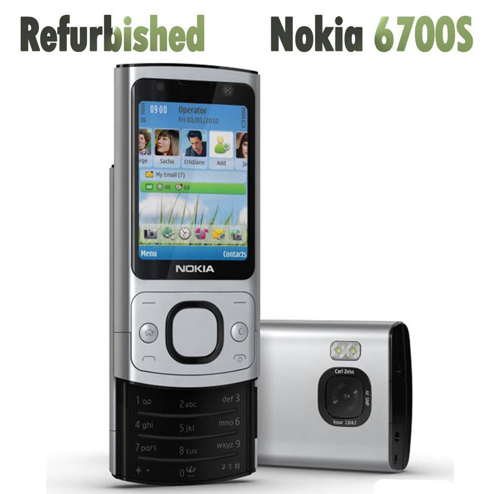 Renoverad Nokia Original Nokia 6700 Slide mobiltelefon No charger silver
