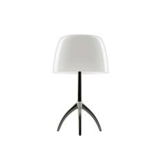 Foscarini - Lumiere Piccola Black Chrome/White Dimmer - Bordlamper - Rodolfo Dordoni - Hvid