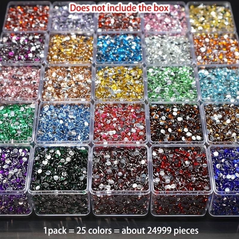 Hot 25 Colors/24999pcs Diameter 3mm 5d Resin Round Bright Diy Package. Silvery Flat Bright, Suitable For Handmade Creative Painting, Coasters, Keychains, Wreaths, And Other Diy Painting Projects