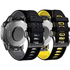 NotoCity för Fenix 5/6/7/5 Plus/6 Pro/7 Pro rem, 22 mm klockarmband för Garmin Epix (Gen 2), Approach S62, Quickfit-rem för Garmin Forerunner 935/945/955/965, Instinct/2, Quatix 5/6/7 (2 st)