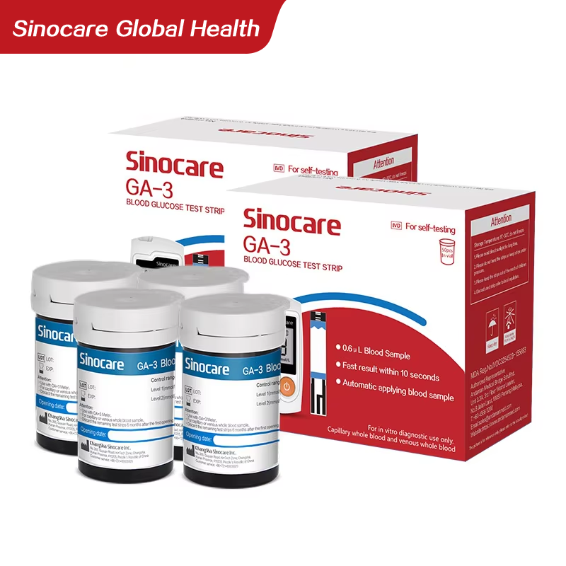 [50/100/200/300/400pcs] Sinocare Blood Glucose Test Strips ( for GA-3 Only )