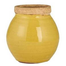 Vase - Avignon - Mustard - med naturfarvet kant