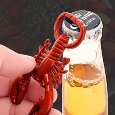 1pc Durable Zinc Alloy Lobster Keychain Bottle Opener, Small And Multifunctional Portable Bottle Opener