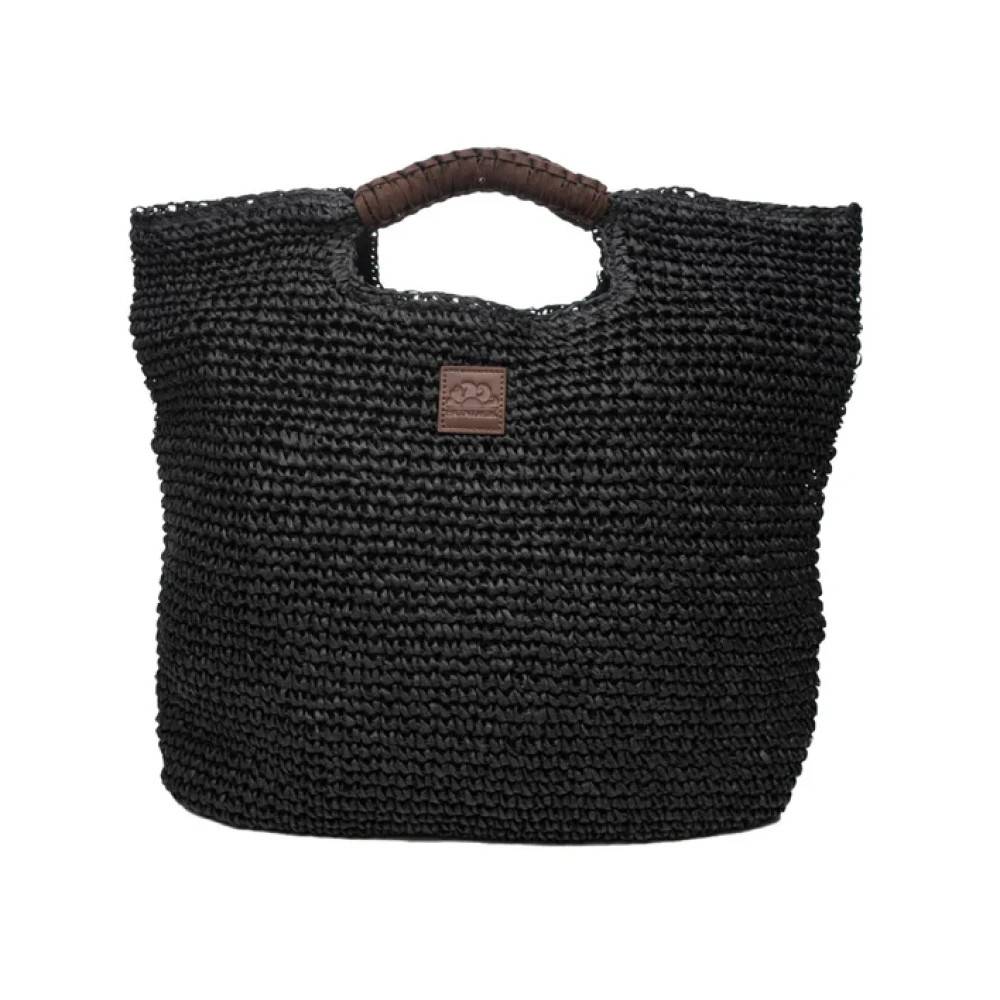 Sundek Shoppingtaske med præget mærke - Tasker - Dame - Sort - ONE SIZE -