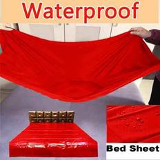 Vuxen Vattentät Spel Vinyl Madrassöverdrag Plast Full Queen King Bed PVC Lakan Förhindra att gamla människor eller barn väter sängen Urinkudde Oljetät - Röd (Multi-size)
