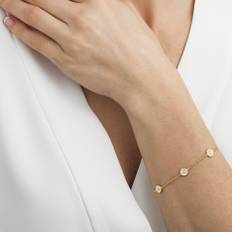 Georg Jensen Daisy Armbånd, 7 mm. - Forgyldt Sølv m. Emalje