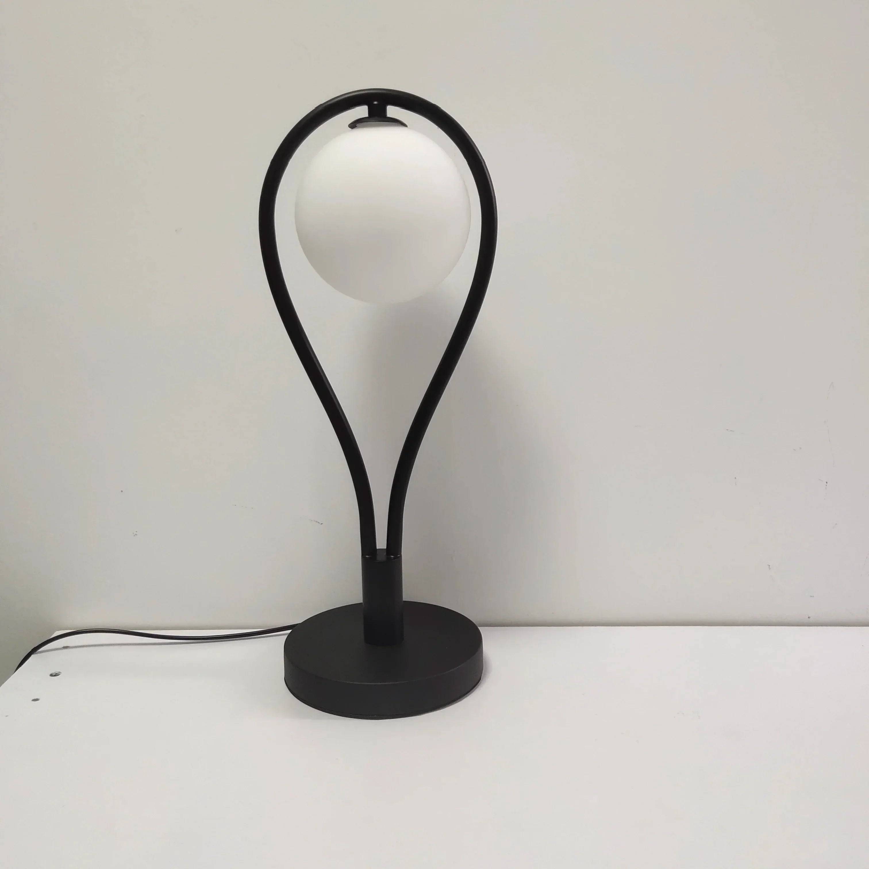 FrostedGloed - Minimalistisk Skandinavisk Stämningslampa - Svart / Kallt ljus