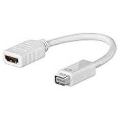 Goobay 51745 mini DVI/HDMI adapterkabel, vit, 0,1 m kabellängd
