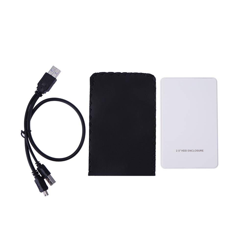 Bärbar 2.5- tums ide till usb 2.0 extern hdd-fodral usb-hårddiskar hdd-hölje med usb-kabel vit svart