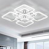 Qcyuui Fyrkantig LED-taklampa modern infälld taklampa 100 W sovrum justerbar taklampa vardagsrum kök nordisk design med fjärrkontroll