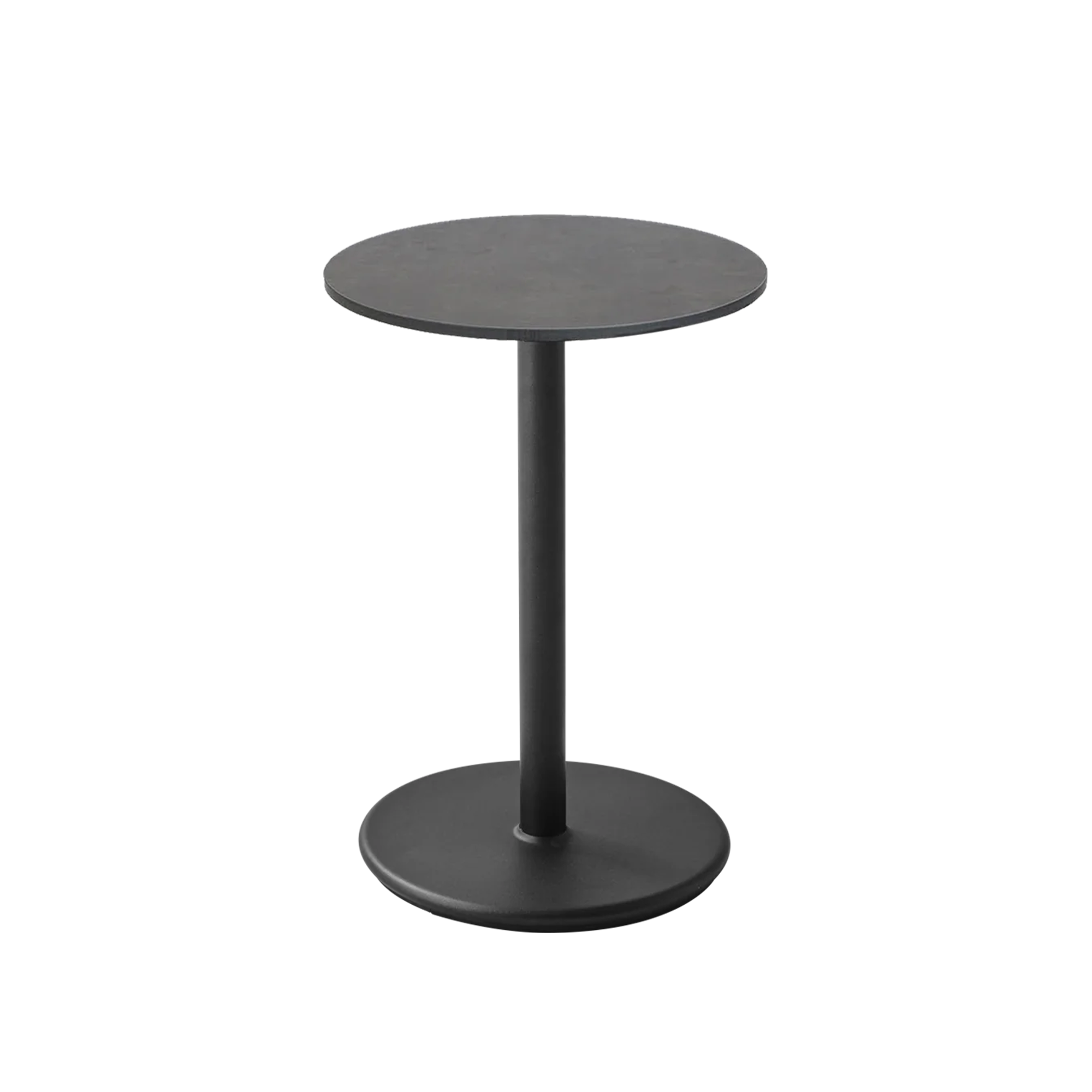 Cane-Line - Cafe bordfod - Go - Lava Grey/bordplade dia. 45 cm - Drop, Go - dark grey structure - Udendørs små borde og sideborde - Grå