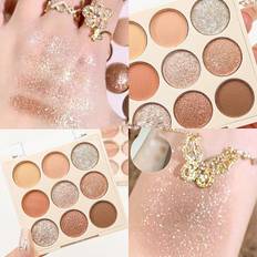 Glass Eye Shadow Palett Glitter Rose Milk Tea Lila ögonskugga Kall färg koreansk makeup Damkosmetik