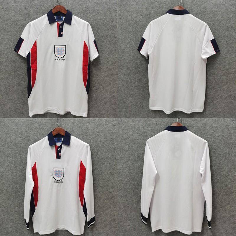 1998 England Retro Football Jersey Beckham 7 Owen 20 Short Sleeve Long Adult Unisex Soccer Shirt