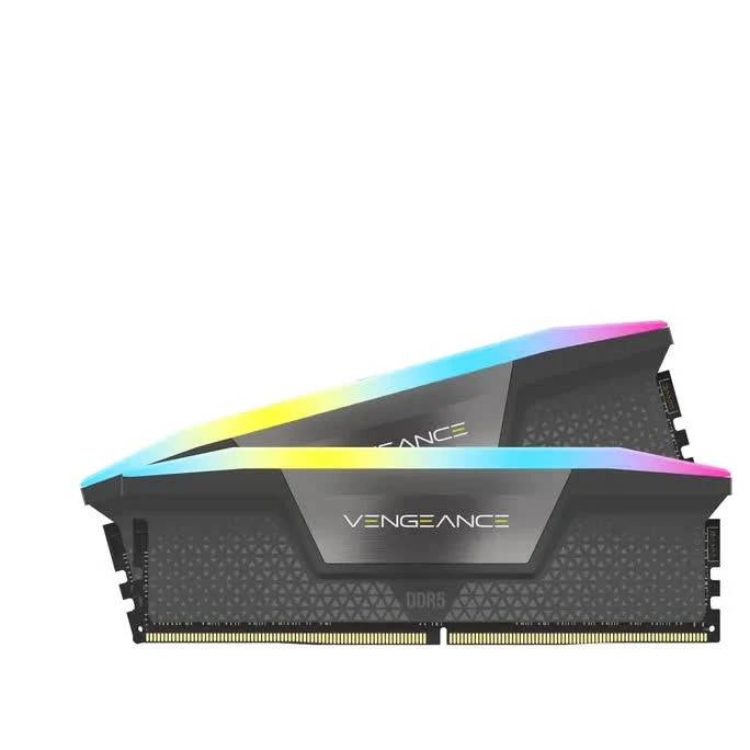 Corsair Vengeance RGB DDR5 RAM-kit - 64GB (2x32GB), 6000MHz, CL40, 1.35V, AMD EXPO & Intel XMP, RGB - Grå
