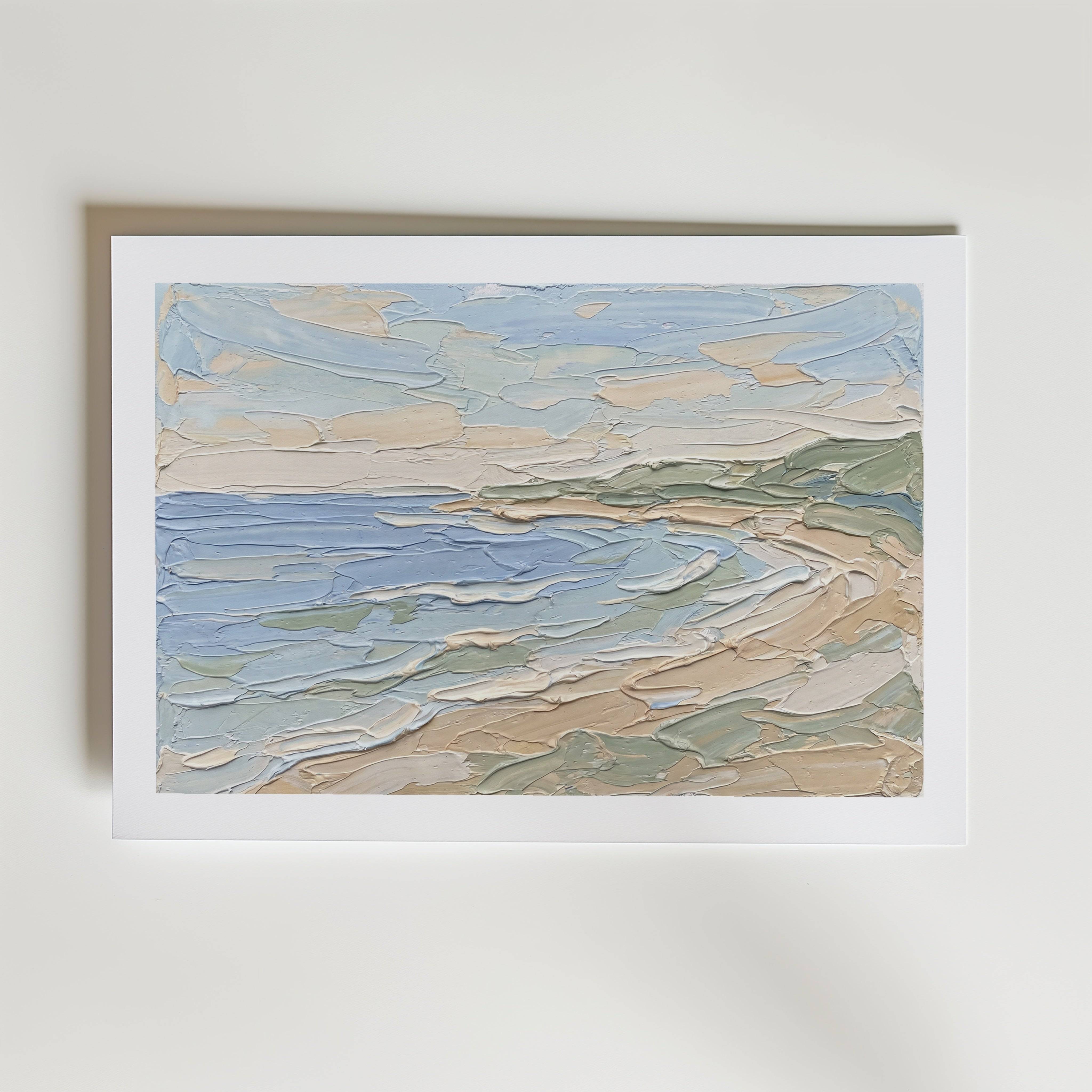 Coastal Abstract Poster - Premium Canvas 50x70 cm Med passepartout