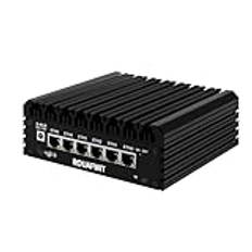 ROUAFWIT Mini PC Core i3 N305 Fanless Micro Firewall Appliance, DDR5 16GB RAM 2TB SSD Router Small Computer, 6 x 2.5Gbe i233-V LAN, TF slot, Type-C, Support Linux, OPNsense, AES-NI