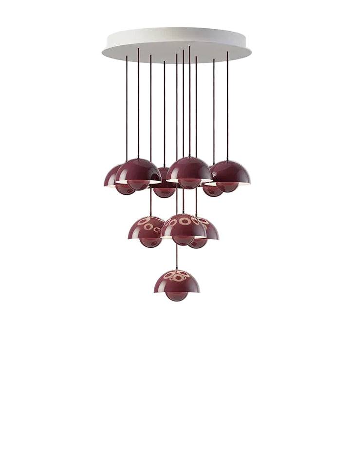 Flowerpot Chandelier VP10, 10 pendants fra &Tradition Brass-Plated - Jacobsen Plus