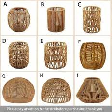 E27 lampskärm/clip on hand vävd pappersrep Lampskärm kan användas för vardagsrum, sovrum, lampskärmar från golv till tak, ny kinesisk stil hemvistelse - Multifärgad (Multi-size)