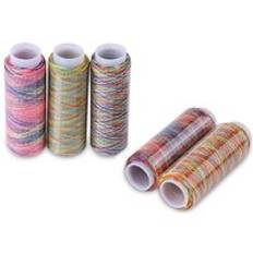 Miusie 5 st 55*21mm regnbågssytrådssnöre högintensiv quiltningsbroderi handmaskin för lädersömmar