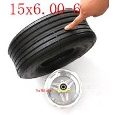 Storlek 15 x 6.00-6 raka gräsmatta & trädgårdsdäck hjul 15 x 6-6 tum 168cc karting go kart motorcykelfälg med slanglöst däck - Enda däck