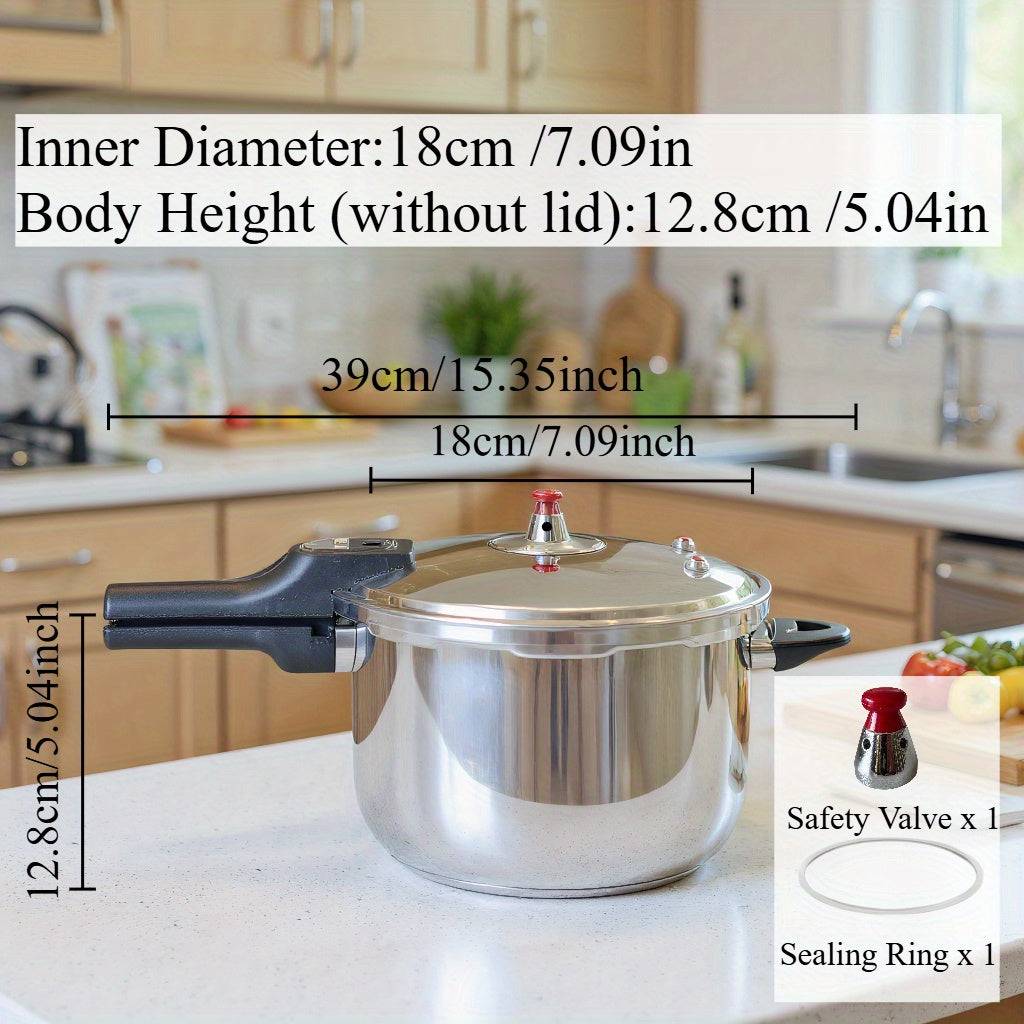 2 Sizes HCX Stainless Steel Pressure Cooker 18cm 20cm Multi-Functional for Soup, Porridge - 18cm-4L (18cm-4L)