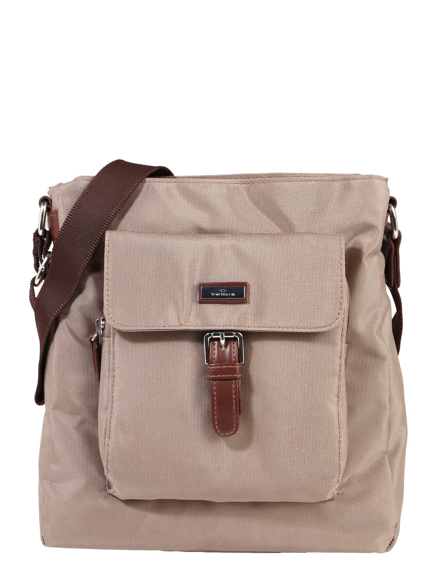 TOM TAILOR Skuldertaske 'Rina'  beige / choko