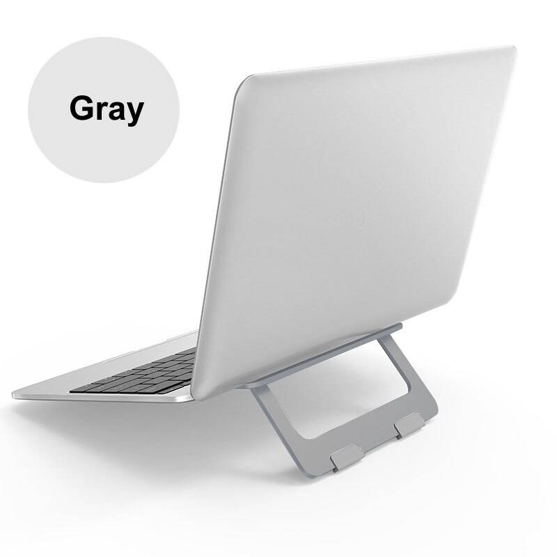 Hannord vikbar bärbar datorhållare aluminiumtabletthållare bärbar dator halksäker dator kylfäste halksäker kylplatta - Grå