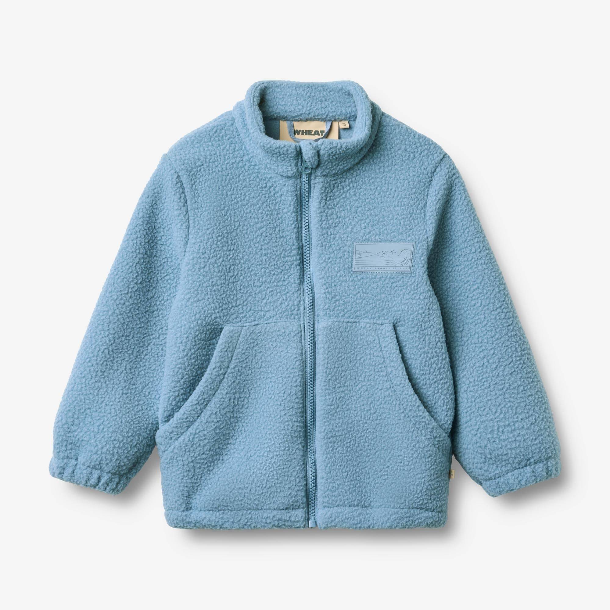 WHEAT® - Fleece Jakke Helge - faded denim - Str 146/11 år.